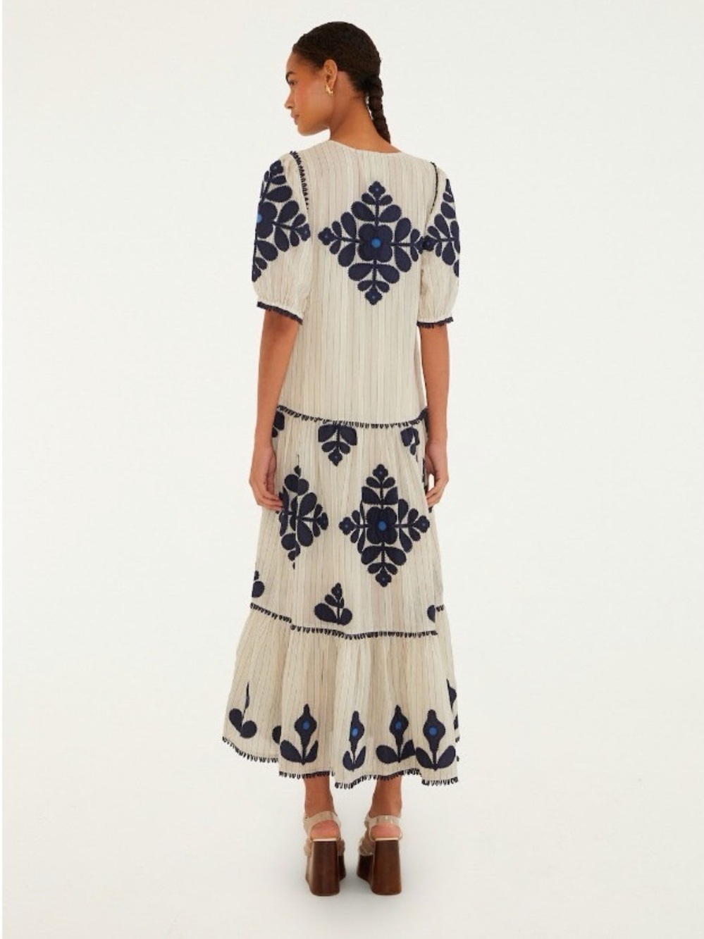 Farm Rio: Blue And Off-white Cut
Work Maxi Dress - Picture 3 of 7